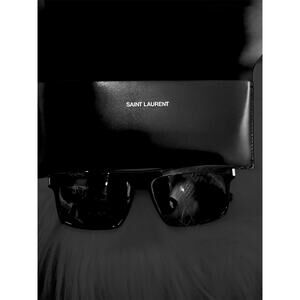 Authentic Saint Laurent Black Acetate Sunglasses | Bold Square Look